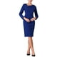 thumbnail image 1 of VESTIDO FORMAL ASIMÉTRICO DE MANGA LARGA PARA MUJERES INSPIRE CHIC S AZUL REAL, 1 of 5