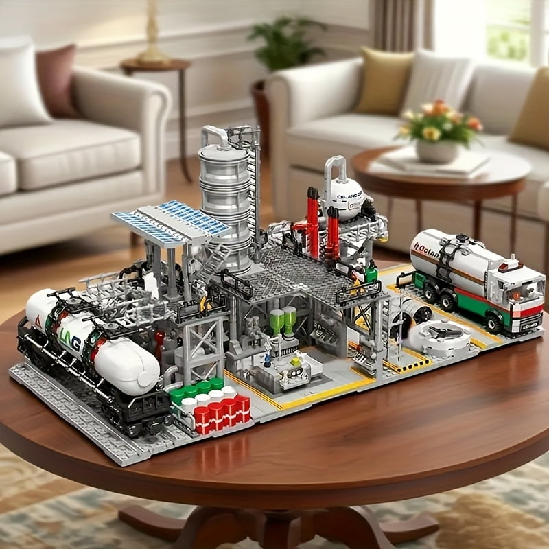 Honchoes Natural Gas Laboratory Building Set Compatible with Lego City Architecture Model for Adults Boys 717Pcs
