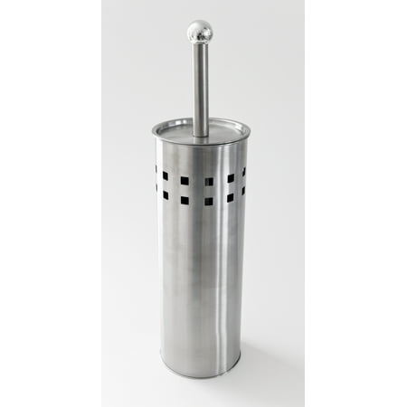 Splash Home Contemporary Stainless Steel Toliet Brush And Holder, Satin