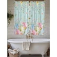 thumbnail image 4 of Easter Eggs Living Room Curtains 2 Panel, Spring Daisy Eucalyptus Leaves Teal Wooden Cafe Window Treatment, Extra Long Farmhouse Bedroom Bathroom Kitchen Curtains Drapes 104"x72", 4 of 6