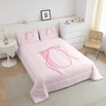 thumbnail image 3 of Erosebridal Cartoon Initial U Bedding Sets Twin with Comforter, Kawaii Ribbon Duvet Insert, Teens Princess Decor, Breathable, 3 of 8