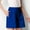 A0220-Blue, variant on CALAFEBILA Cotton Bermuda Shorts for Women Wide Leg Athletic Flat Front Shorts Women's Shorts with Pockets
