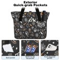 thumbnail image 2 of Tote Bag for Women - Halloween Trick or Treat Spooky Icons Shoulder Bag - Large Utility Work Duffle Bag with Zipper Handbag for Travel, Work, Sprots, 2 of 5