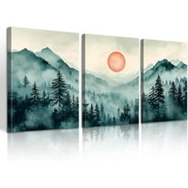 Islamic Canvas Wall Art Beige Ayatul Kursi Wall Pictures Quran Poster Allah Arabic Calligraphy Name Muhammad Art Prints Muslim Religious Painting for Bedroom（Only canvas）