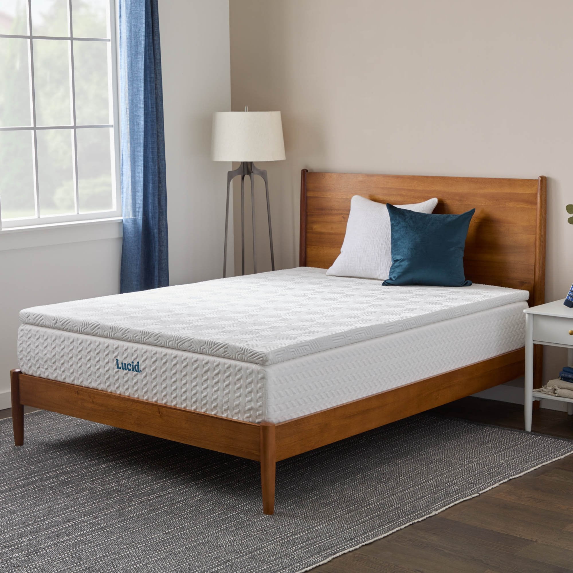 Lucid Charcoal and Gel Covered Memory Foam Mattress Topper, 2 inch, Twin XL