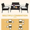 thumbnail image 6 of Wicker Chair Set, SEGMART 4 Piece Outdoor Patio Furniture Set with Wicker Chairs, Loveseat Sofa, Glass Coffee Table, All Weather Rattan Conversation Sectional Sofa Set for Yard, Porch, Pool, LL908, 6 of 9