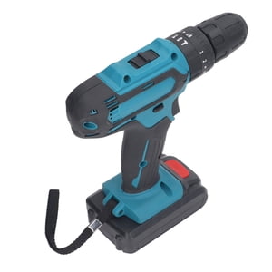 Perceuse sans fil de moteur sans brosse avec glissière sans clé de 3/8 po, 2-Speed Réglable (0-400/1350) RPM), 18+1 Commande de couple, LED Lumière, et 2x 21V 1500mAh Batteries pour le forage efficace et portable.
