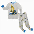 thumbnail image 6 of Gibobby Toddler Boys Pajamas Dailywear Set Boys Girls 2t 3t 4t 5t Fall Winter Round Neck Pants Set Loungewear 2Pc Long Sleeve Pajamas Set Toddler Boys Clothes,Grey,Size 3-4 Years, 6 of 8