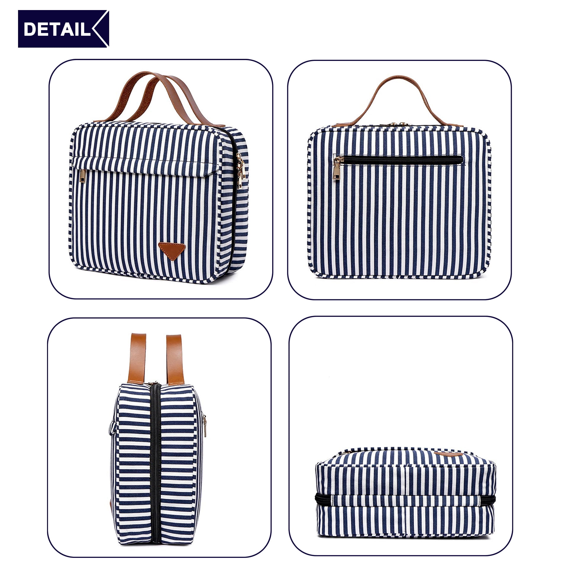 Hanging Travel Toiletry Bag,Large Capacity Cosmetic Travel Toiletry Organizer for Women with 4 Compartments & 1 Sturdy Hook,Perfect for Travel/ Daily Use