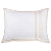 Wamsutta Hotel Border MICRO COTTON Standard Pillow Sham in White/Blush