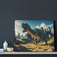 thumbnail image 3 of Gukieu Cute Green Dinosaur Blue Sky Print Canvas Decorative Hanging Painting, Waterproof Art Wall Decoration with Frame, Suitable for Living Room, Bedroom, 3 of 6