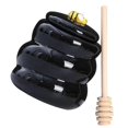 thumbnail image 5 of Honey Dispenser Bee Shaped Honey Pot With Lid Dipper Stick For Household Users In Black 1 Set, 5 of 5