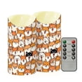 thumbnail image 2 of Orange Corgi Pattern Flameless Candles 2 PCS with Remote Realistic Moving Flame LED Tapered Pillar Set for Home Decor, 2 of 7