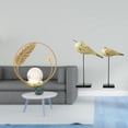 thumbnail image 2 of Escultura de pájaro de cristal, figura de metal y madera, adorno moderno de animal, estatua con soporte para escritorio, dormitorio, sala de estar, of, 2 of 8