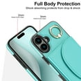 thumbnail image 2 of for iPhone 16 Wallet Case with Card Holder Women Men, Flip PU Leather Kickstand Shockproof Protective Phone Cover Magnetic Clasp 360 Rotation Ring Stand for iPhone 16, Green, 2 of 7
