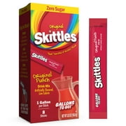 Skittles Zero Sugar Gallons-to-Go Powdered Drink Mix, Original Punch, 8 Count Gallon Pitcher Packets