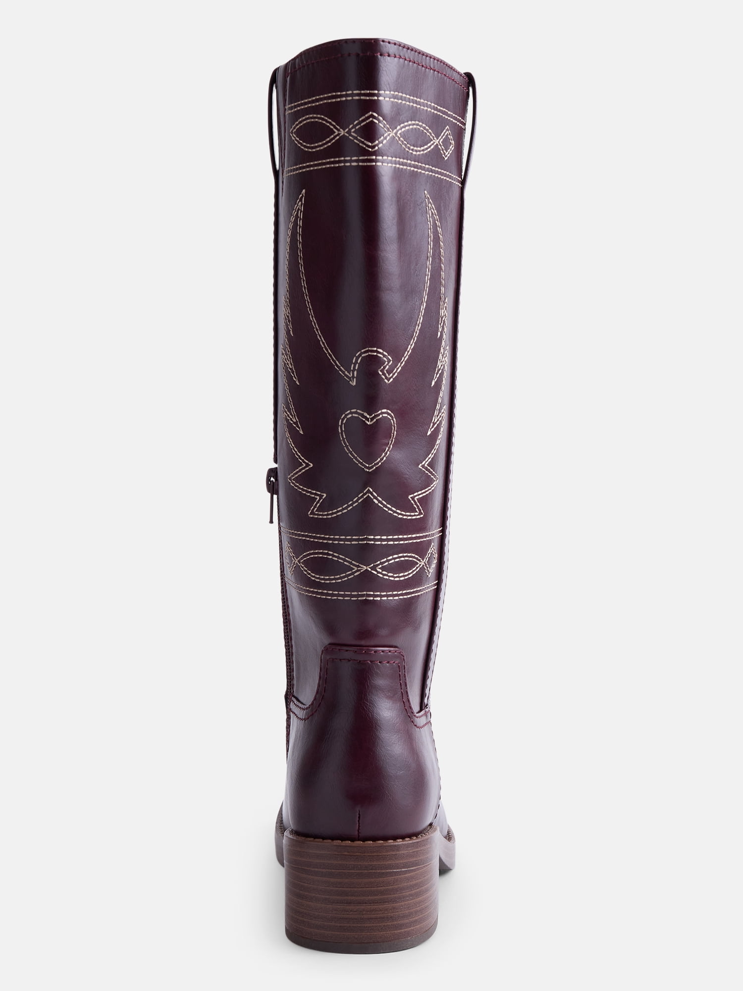 No Boundaries Women's Bird Embroidered Block Heel Boots