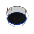 thumbnail image 6 of Ambifirner 14 FT Pumpkin Trampoline, Outdoor Trampoline with Basketball Hoop, Enclosure Net and Ladder, 6 of 8