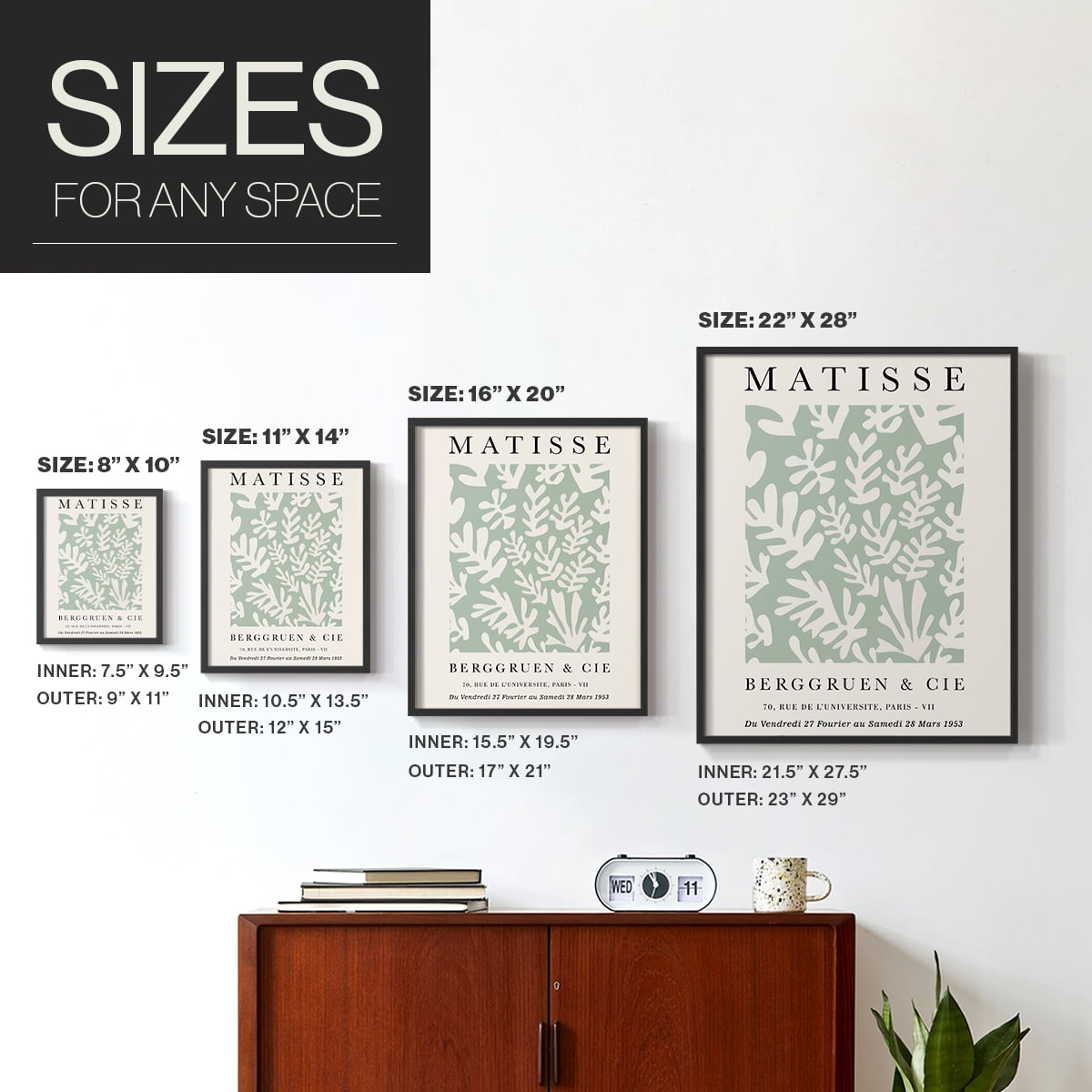 Matisse CLXXVIII Framed Print in Black Solid Wood 16 x 20 Framed Print