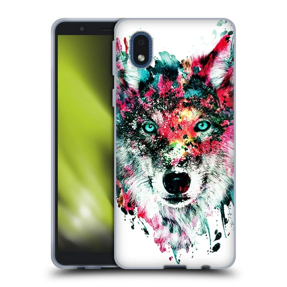 Head Case Designs Officially Licensed Riza Peker Animals Wolf Soft Gel Case Compatible with Samsung Galaxy A01 Core (2020)