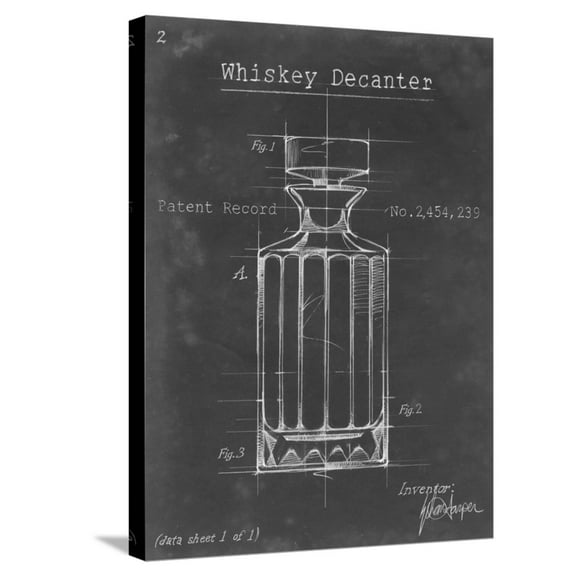 Art.com Barware Blueprint VII Stretched Canvas Print Wall Art by Ethan Harper, 18" x 24"