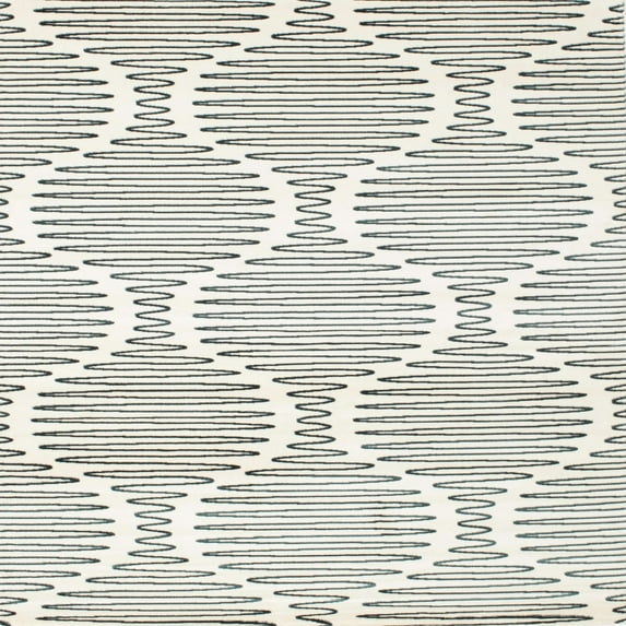 Ahgly Company Indoor Square Contemporary Gunmetal Gray Abstract Area Rugs, 6' Square