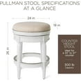 thumbnail image 4 of Maven Lane Pullman Backless Counter Stool in Alabaster White Finish w/ Cream Fabric Upholstery, 4 of 8