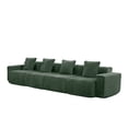 thumbnail image 3 of Newest 138" 4-Seater Modular Velvet Sofa for Living Room, Deep-Seat Design with Throw Pillows & No Assembly Required, Green, 3 of 10