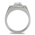 thumbnail image 3 of Luxe Jewelry Designs Stainless Steel Men's Ring with Round Cubic Zirconia - Size 8, 3 of 4