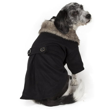 UPC: 0858342001052 | Pet Life ®  Coast-Guard  Buttoned Fashion Faux-Fur Collared Wool Dog Coat