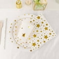 thumbnail image 5 of Efavormart 120 Pcs White/Gold Stars Disposable Party Supplies Kit, Paper Plates Cups Napkins Tableware Combo Pack, 5 of 11