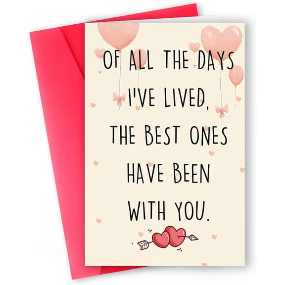 Romantic Valentines Day Card, Sweet Love Greeting Card, Thoughtful Gift for Him, Her, Boyfriend, Girlfriend, Husband, Wife, Anniversary or Birthday Romantic Gift Idea