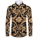 thumbnail image 3 of Camisas de manga corta con botones y estampado 3D de lujo de alta gama con patrón dorado para hombres, blusas de estilo callejero de moda, atuendos de hip hop, 3 of 5