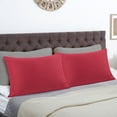 thumbnail image 2 of Juego de fundas de almohada con cremallera de microfibra suave PiccoCasa de 2, burdeos, tamaño queen, 2 of 7