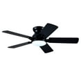 thumbnail image 2 of PHORUS 52″ Black Low Profile Flush Mount Ceiling Fan with Dimmable LED Light, Remote & App Control, Reversible Quiet DC Motor, 6 Speeds – Indoor & Covered Patio, 2 of 4