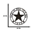 thumbnail image 2 of 24"Dia Patriotic Western Lone Star God Bless Texas 1836 Metal Wall Circle Sign, 2 of 9