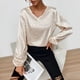 thumbnail image 2 of Camisas Para Mujer Tallas Grandes Casual Suelto Color Sólido Manga Larga Cuello en V Tops Camiseta Odeerbi  ODB129973, 2 of 8