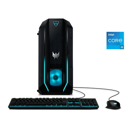 Acer Predator Orion 3000 Desktop, 11th Gen Intel Core i5-11400F, GeForce GTX 1660 SUPER, 8GB DDR4, 512GB NVMe M.2 SSD, Black, Windows 10 Home, PO3-630G-UW91