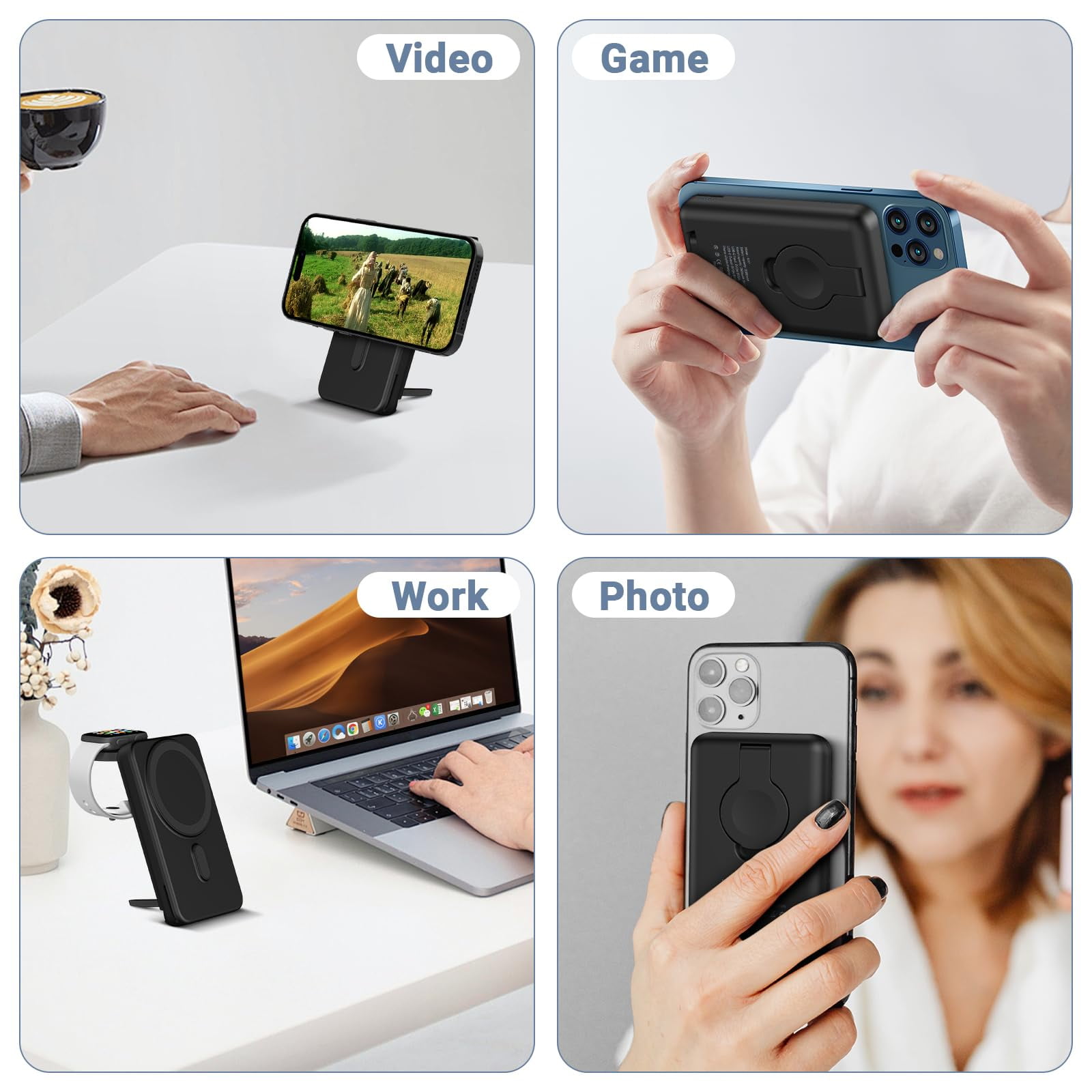 Smtcsl 10000mAh Portable MagSafe Power Bank for iPhone 16/15/14/13/12 & Apple Watch