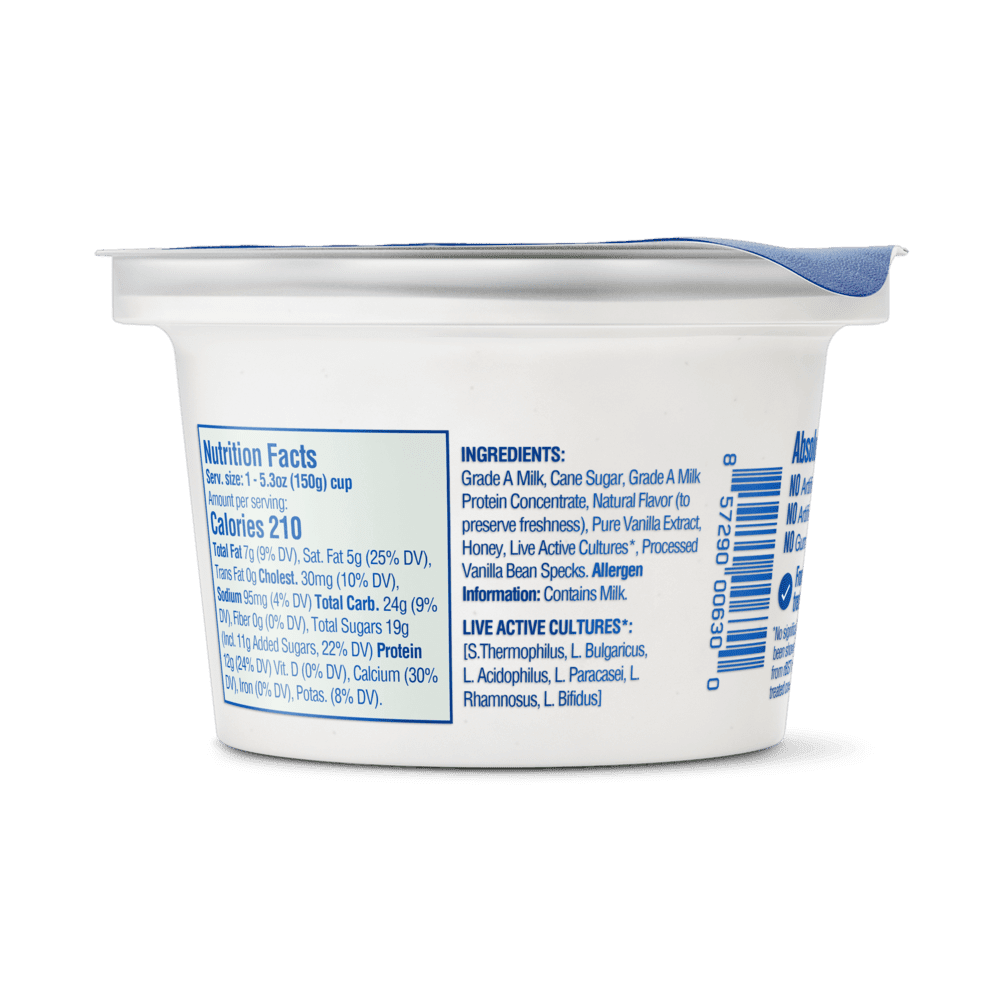Ellenos, Whole Milk Greek Yogurt, Vanilla Bean, 5.3 oz, 1 Count