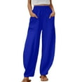 thumbnail image 1 of Pantalon Large Décontracté pour Femmes avec Poches - Léger, Respirant, Polyester, Adapté à Plusieurs Saisons, 1 of 4