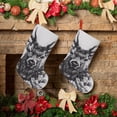 thumbnail image 6 of Lsque Monochrome Deer Floral Pattern 18 Inch Christmas Stockings, Festive Holiday Stocking for Christmas Decorations Holiday Decor, 6 of 8
