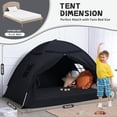 thumbnail image 4 of full Bed Tent Indoor, Bed Canopy with Star Lights & Flags, Twin Size Teepee Tents for Inside Bedroom(Black), 4 of 13
