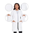 thumbnail image 2 of Cimmuovere Women's Lab Coat, Hip Pockets, Slim Fit, Concealed Snap Closure, Hard Wearing Fabric, size is XS-3XL, 2 of 5