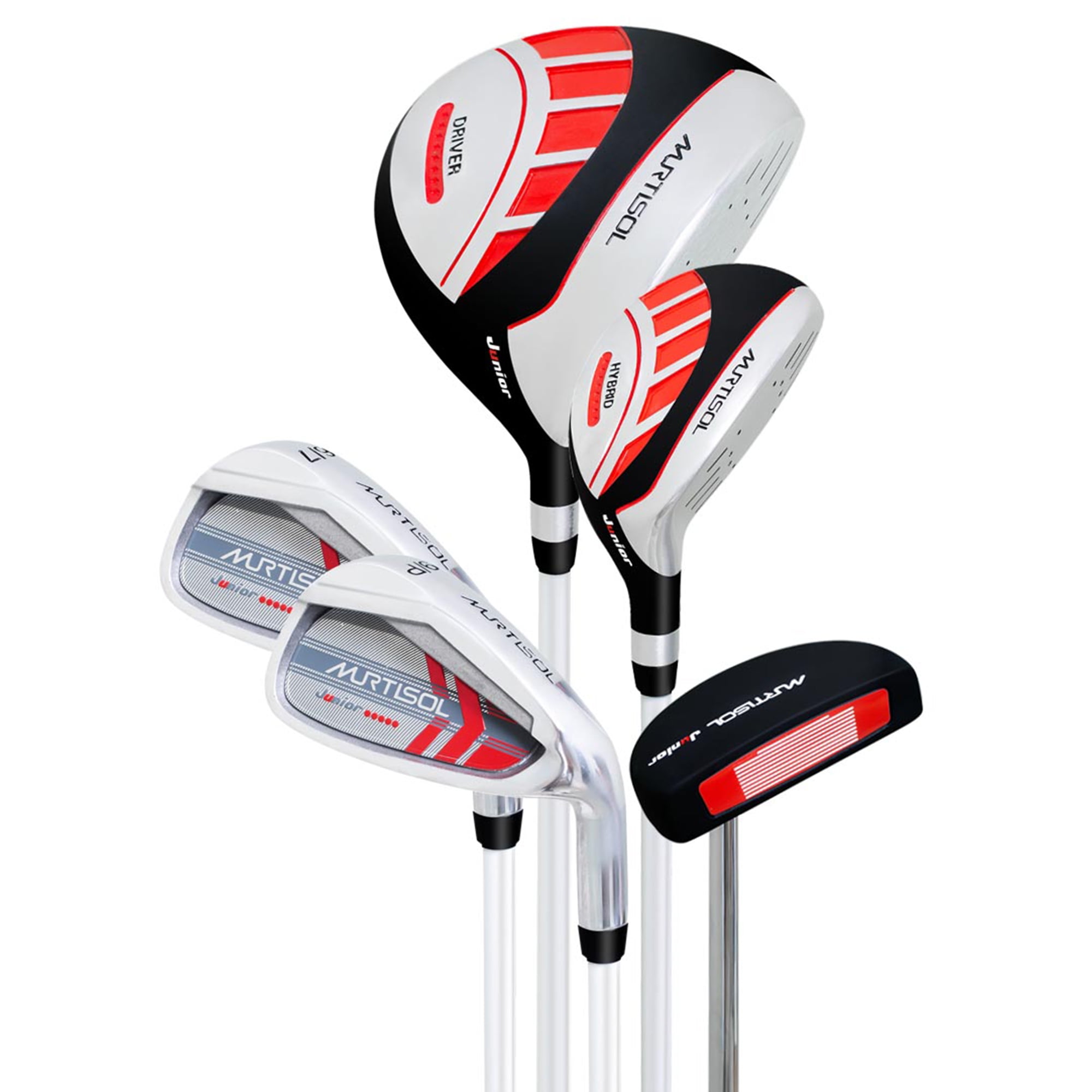 Segmart Golf Junior Golf Clubs Set, Kids Right-Hand Golf Club Sets for 9-12, Outdoor Complete Golf Club Sets with Stand & Bag, Red
