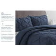 thumbnail image 4 of Swift Home Bedding Comforter Sets, Ultra Soft Cozy 3-Piece Pinch Pleat Decorative Pintuck Comforter Sets - Indigo, Full/Queen, 4 of 10