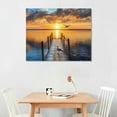 thumbnail image 3 of Nawypu  Ocean Seascape Wall Canvas Art: Sunset Sea Scenic Picture Print Dock Landscape Beach Birds Artwork Painting for Living Room Bedroom Decor, 3 of 5