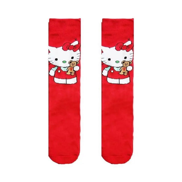 Calcetines de longitud media Sanrio Hello Kitty, medias de algodón con dibujos de dopamina, Anime Kawaii, decoración subcultural de moda americana, 2023