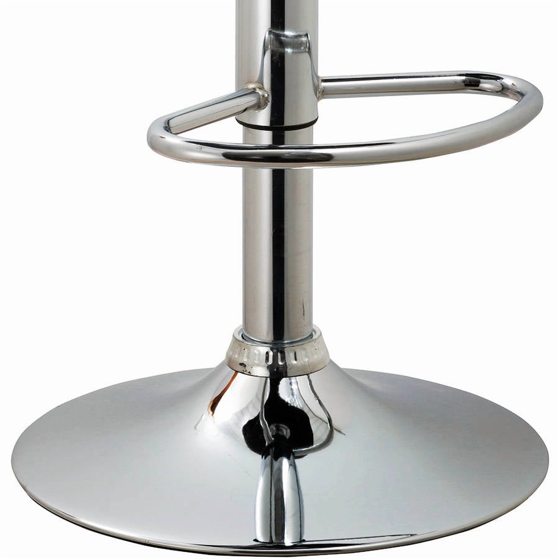Contoured Contemporary Backless Armless Swivel Height Adjustable Hydraulic Lift Chrome Base Bar Stool with Footrest (Black) - Set of 2