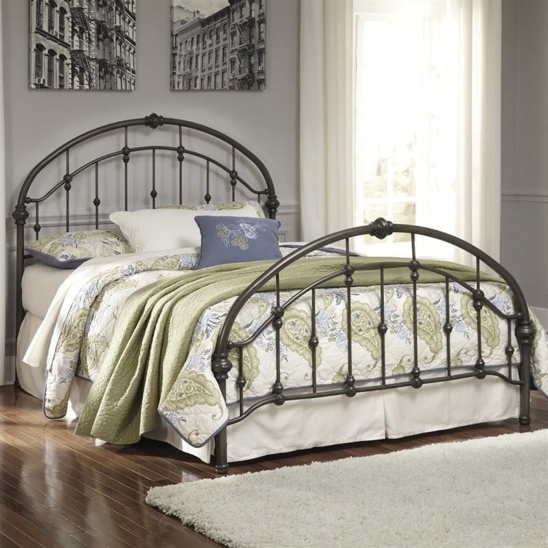 Ashley Furniture Nashburg Metal Queen Bed in Bronze - Walmart.com